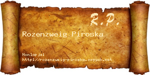 Rozenzweig Piroska névjegykártya